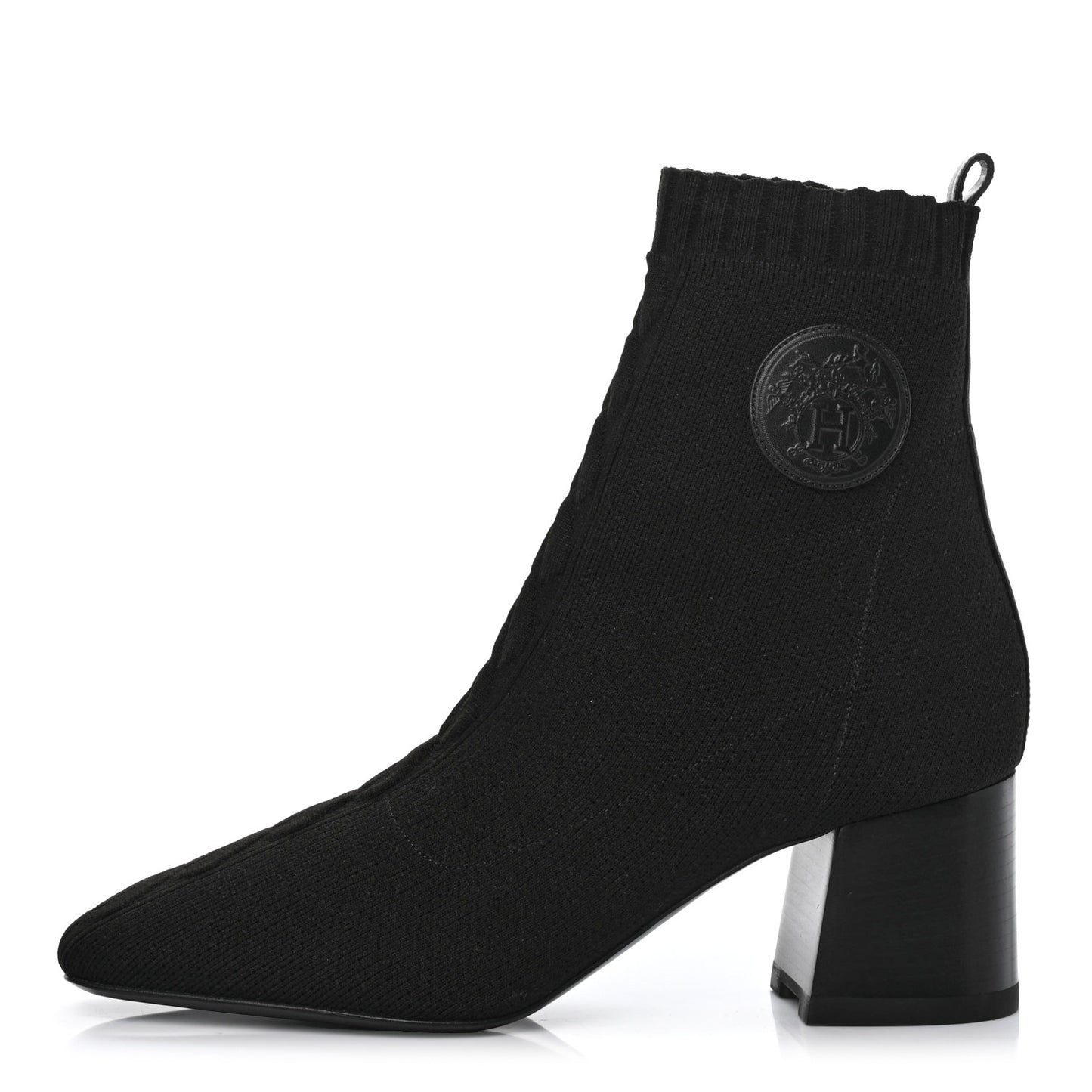 Knit Calfskin Volver Ankle Boots 37.5 Black