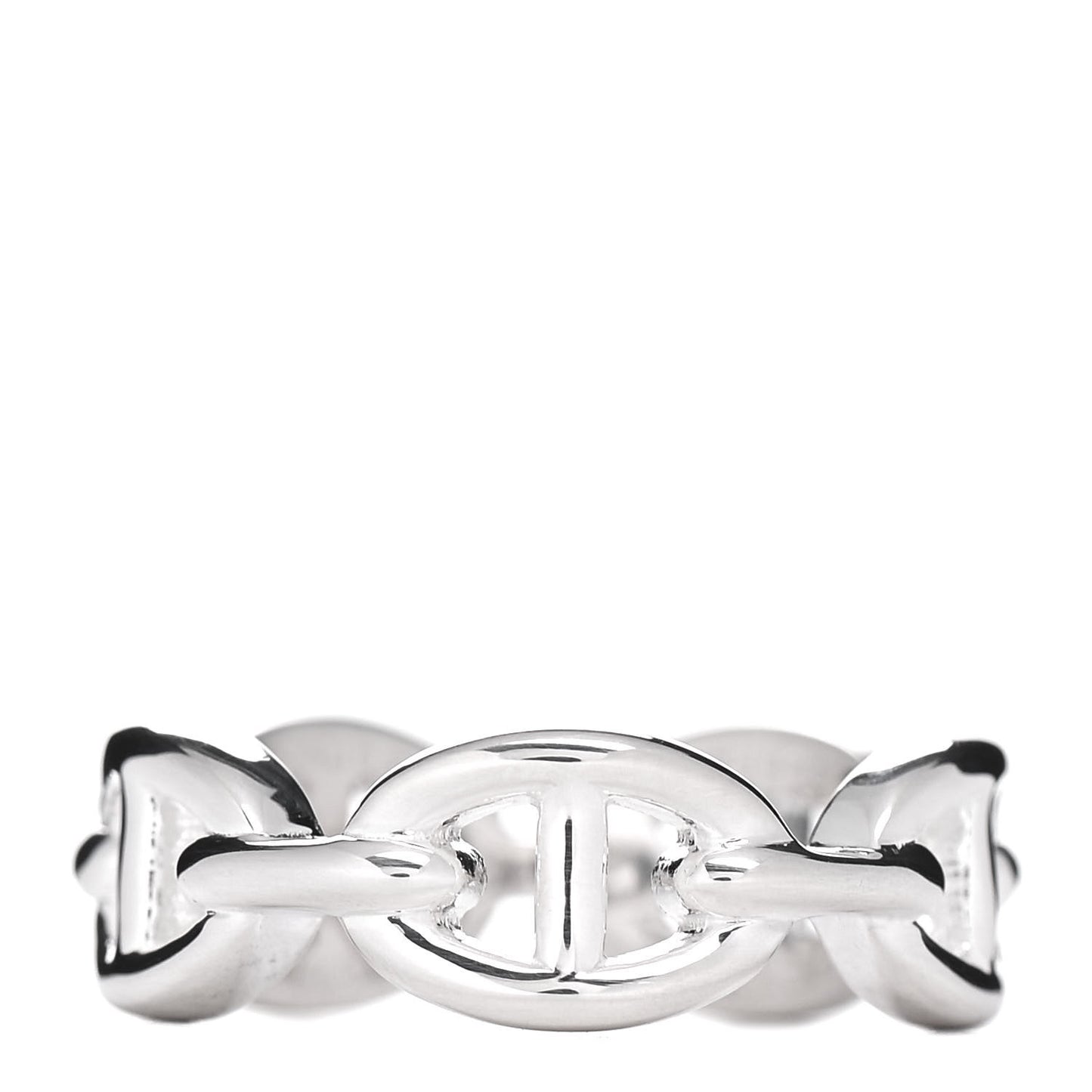 Sterling Silver PM Chaine d'Ancre Enchainee Band Ring 53 6.5
