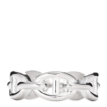Hermes Sterling Silver PM Chaine d'Ancre Enchainee Band Ring 53 6.5 1 of 6
