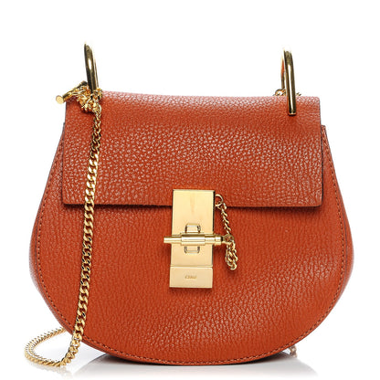 Chloe Grained Lambskin Mini Drew Shoulder Bag Foxy Orange 1 of 6