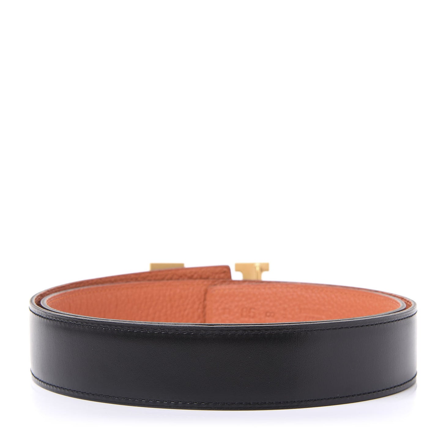 Box Togo 32mm Guilloche H Belt 85 Black Orange