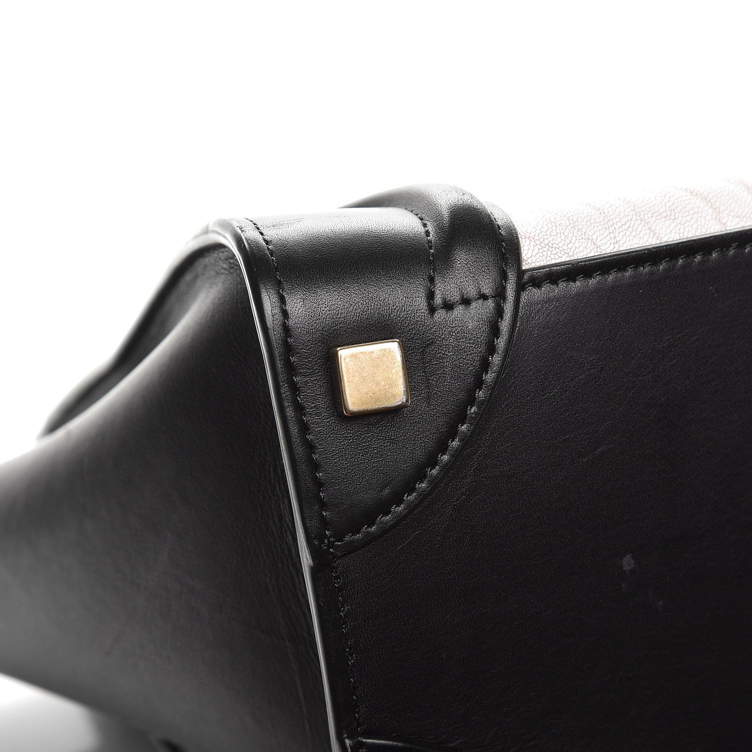 Celine Shrunken Lambskin Micro Bi-Color Luggage Black White 10 of 12