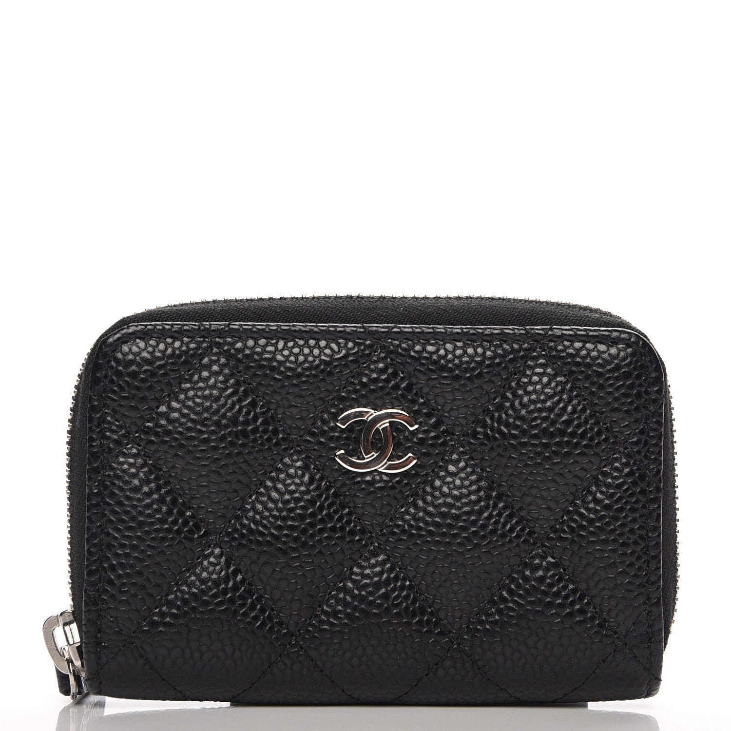 Chanel Caviar Quilted Zip Coin Purse Black 1 of 8