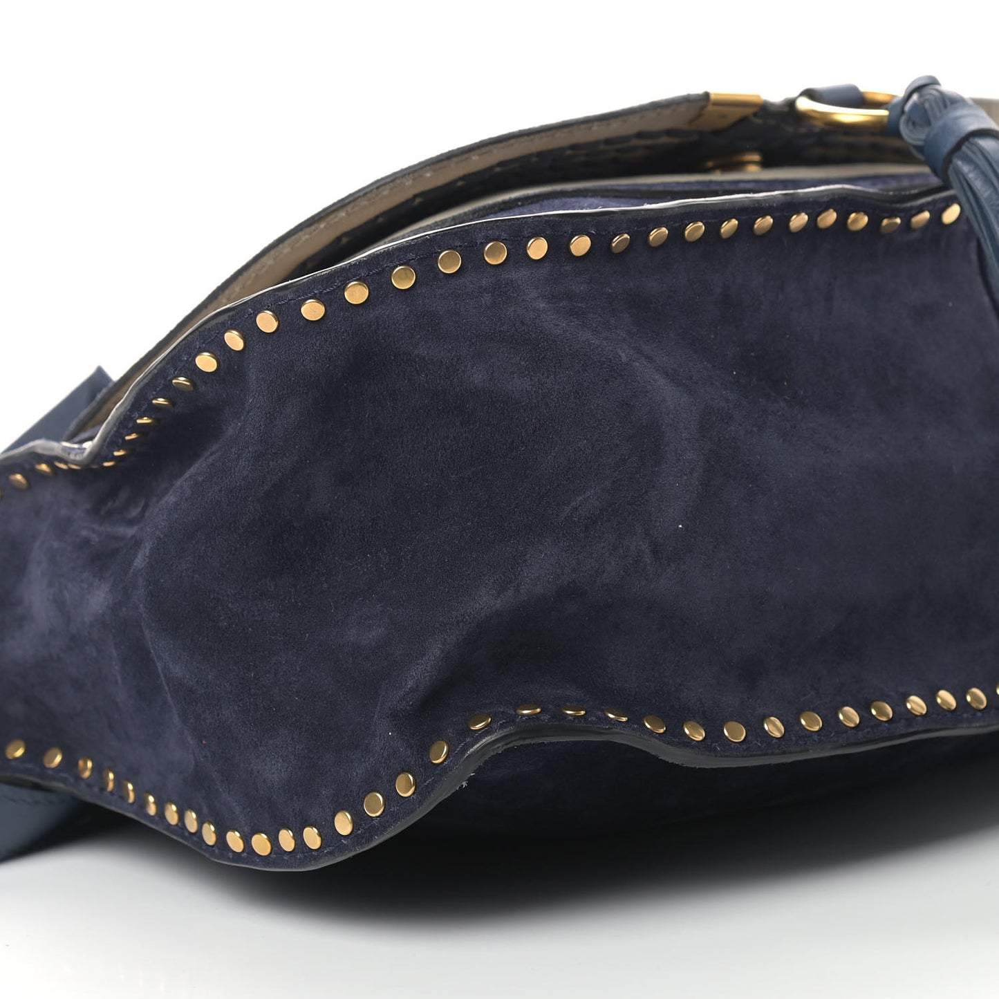 Suede Calfskin Braided Medium Marcie Satchel Navy