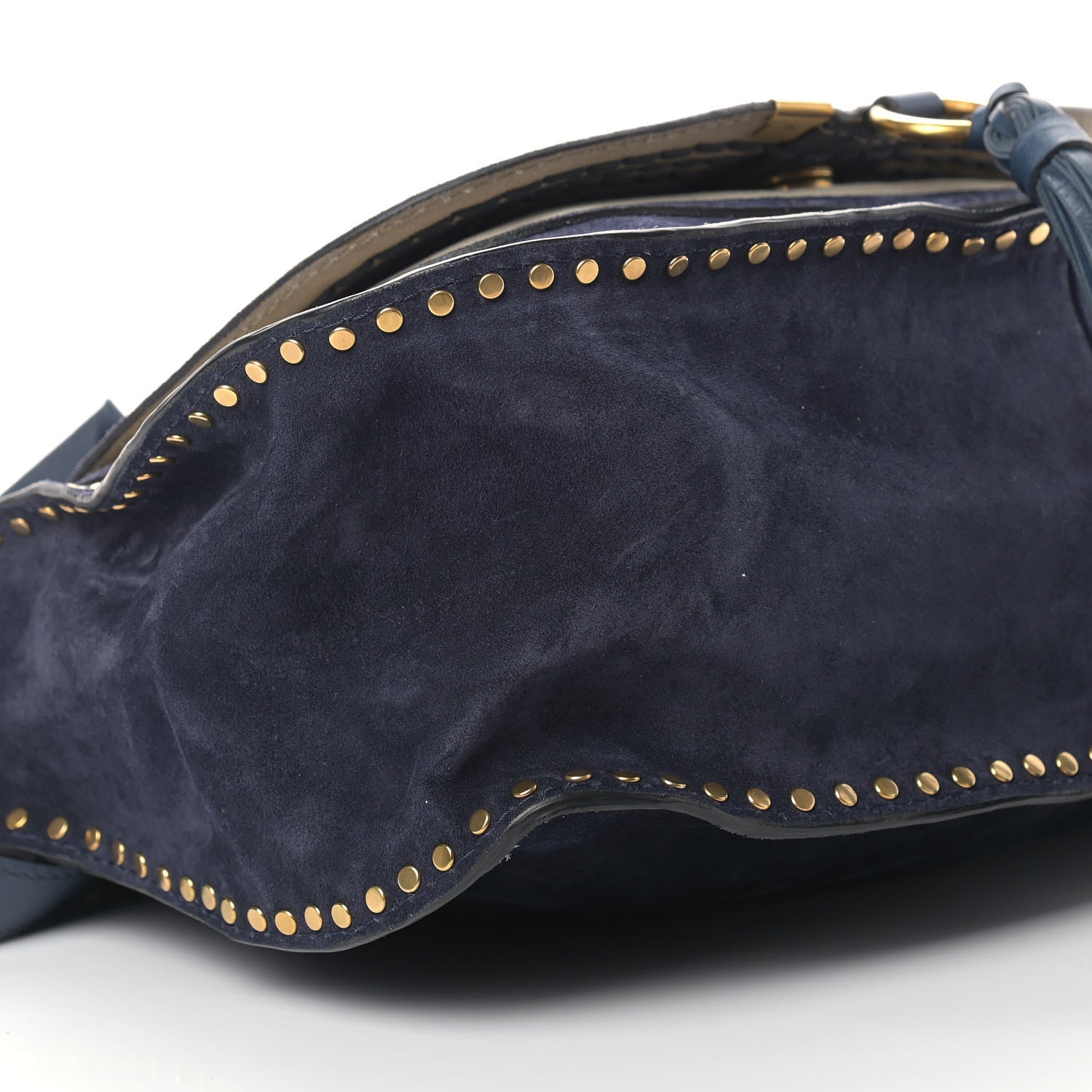 Chloe Suede Calfskin Braided Medium Marcie Satchel Navy 8 of 10