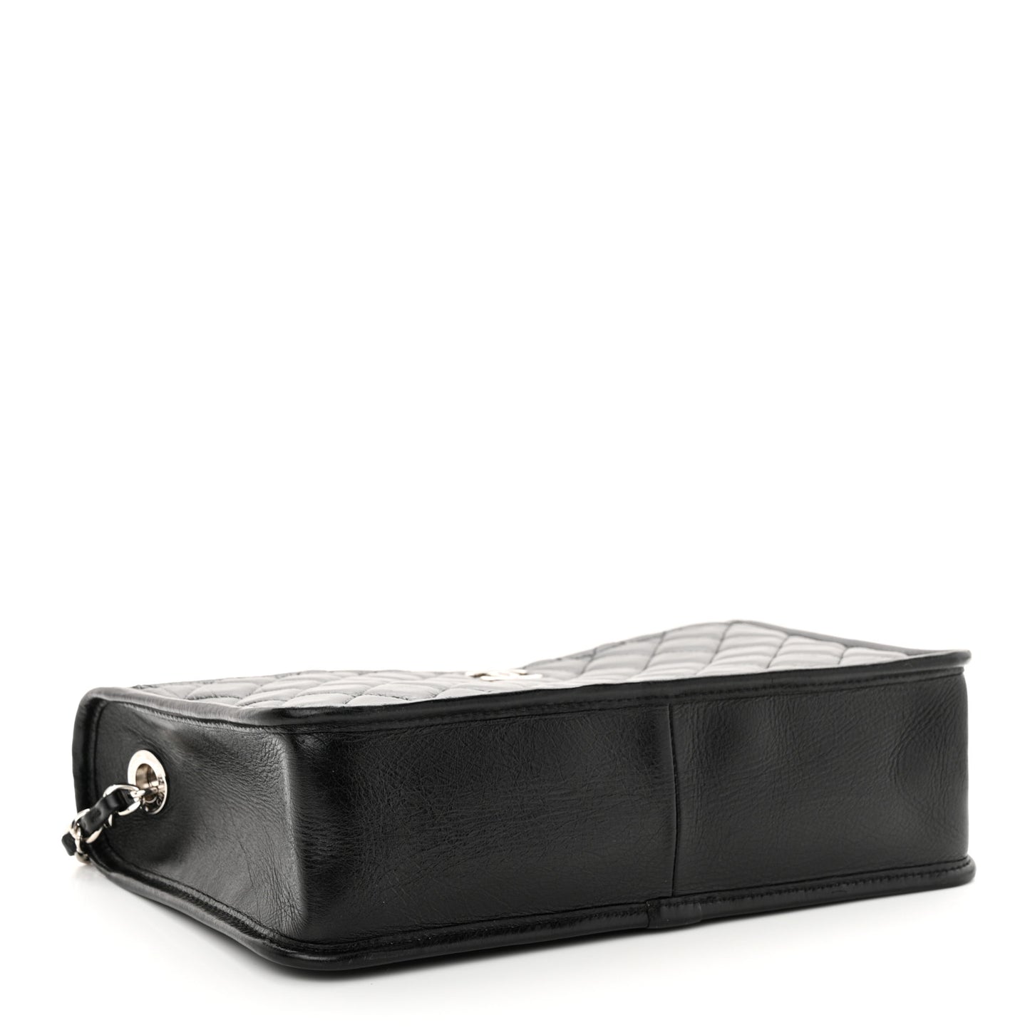 Aged Calfskin Quilted Large Working Vibe Camera Case Black