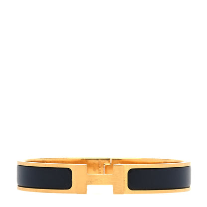 Hermes Matte Enamel Narrow Clic Clac HH Bracelet GM Black 1 of 7