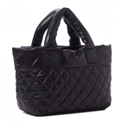 Chanel Nylon Quilted Coco Cocoon Medium Reversible Tote Black Red 2 of 9