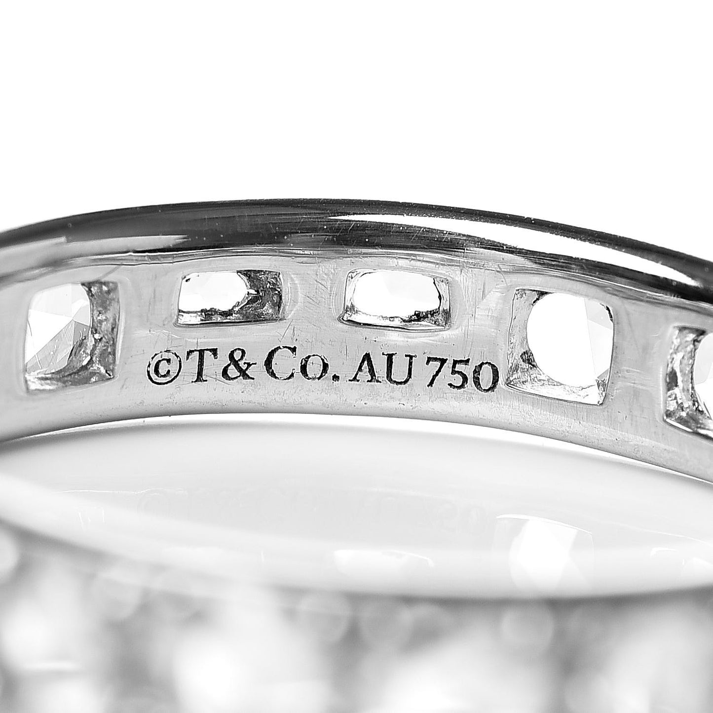 18K White Gold Diamond Metro Rose Cut Eternity Band Ring 52 6