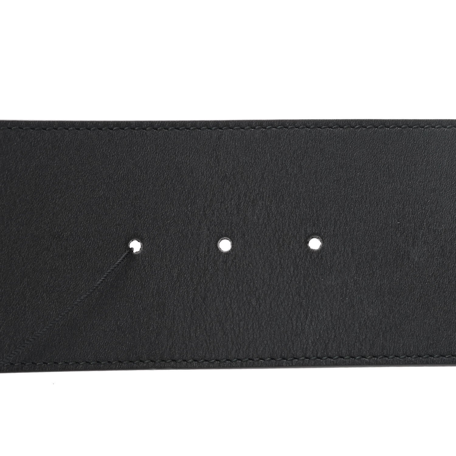 Gucci Moon Calfskin Pearl Double G 70mm Belt 90 36 Black Cream 4 of 6
