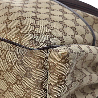 Gucci Monogram Natural Pigskin Large Diaper Bag Beige Ebony Cocoa Dark Chocolate 10 of 13