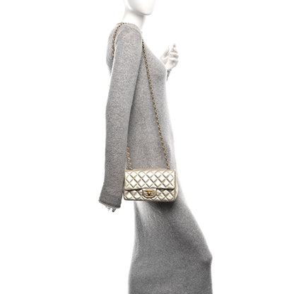 Chanel Metallic Lambskin Quilted Mini Rectangular Flap Gold 2 of 10