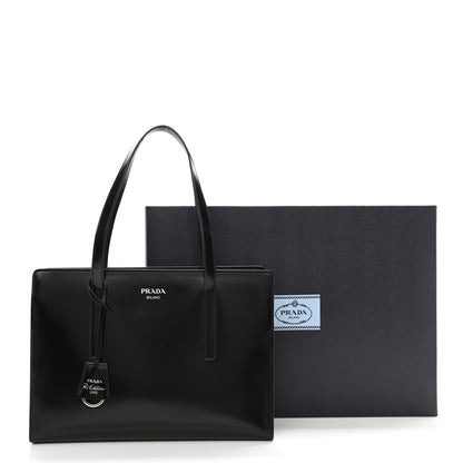 Prada Spazzolato Medium Re-Edition 1995 Double Handle Handbag Black 10 of 10