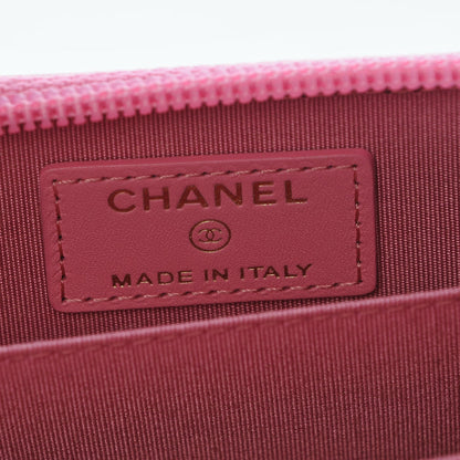 Chanel Calfskin Quilted Boy Zip Around Coin Purse Wallet Pink 6 of 8