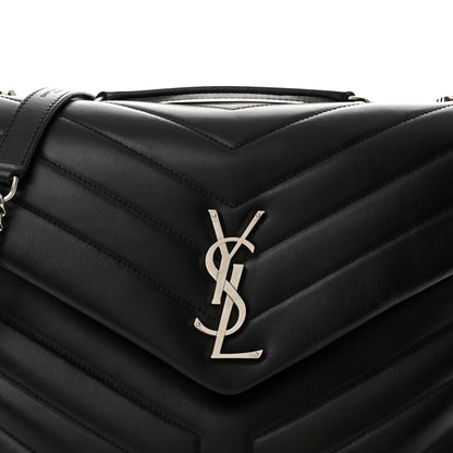 Saint Laurent Calfskin Y Quilted Monogram Medium Loulou Chain Satchel Black 8 of 14