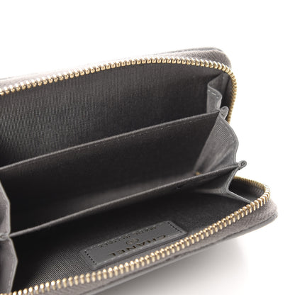 Chanel Goatskin Quilted 19 Zip Around Coin Purse Wallet Gray 5 of 7