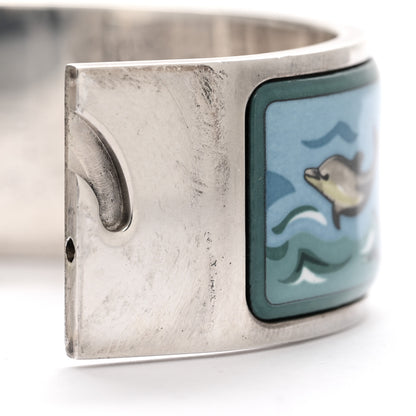 Hermes Enamel Printed Wide Dolphins Clic Clac Bracelet PM 5 of 5