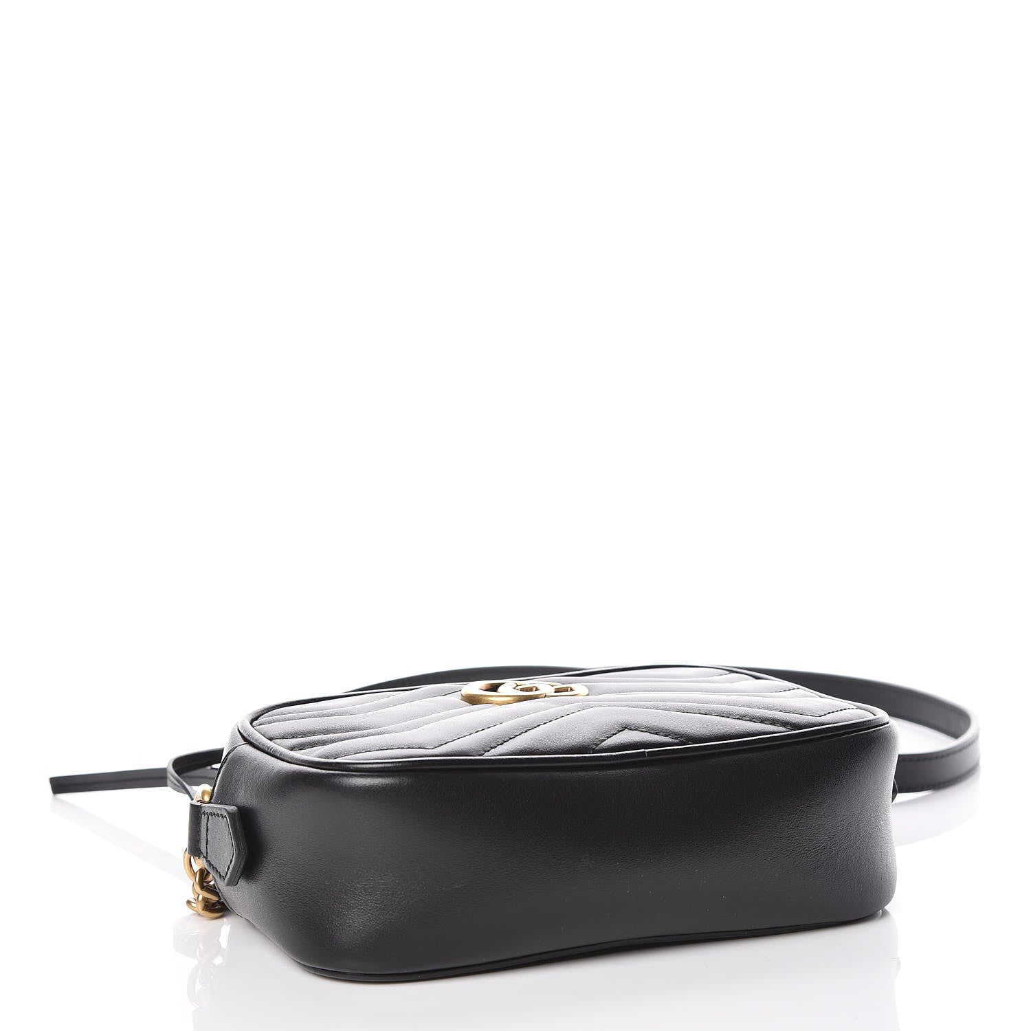 Gucci Calfskin Matelasse Mini GG Marmont Chain Shoulder Bag Black 4 of 11