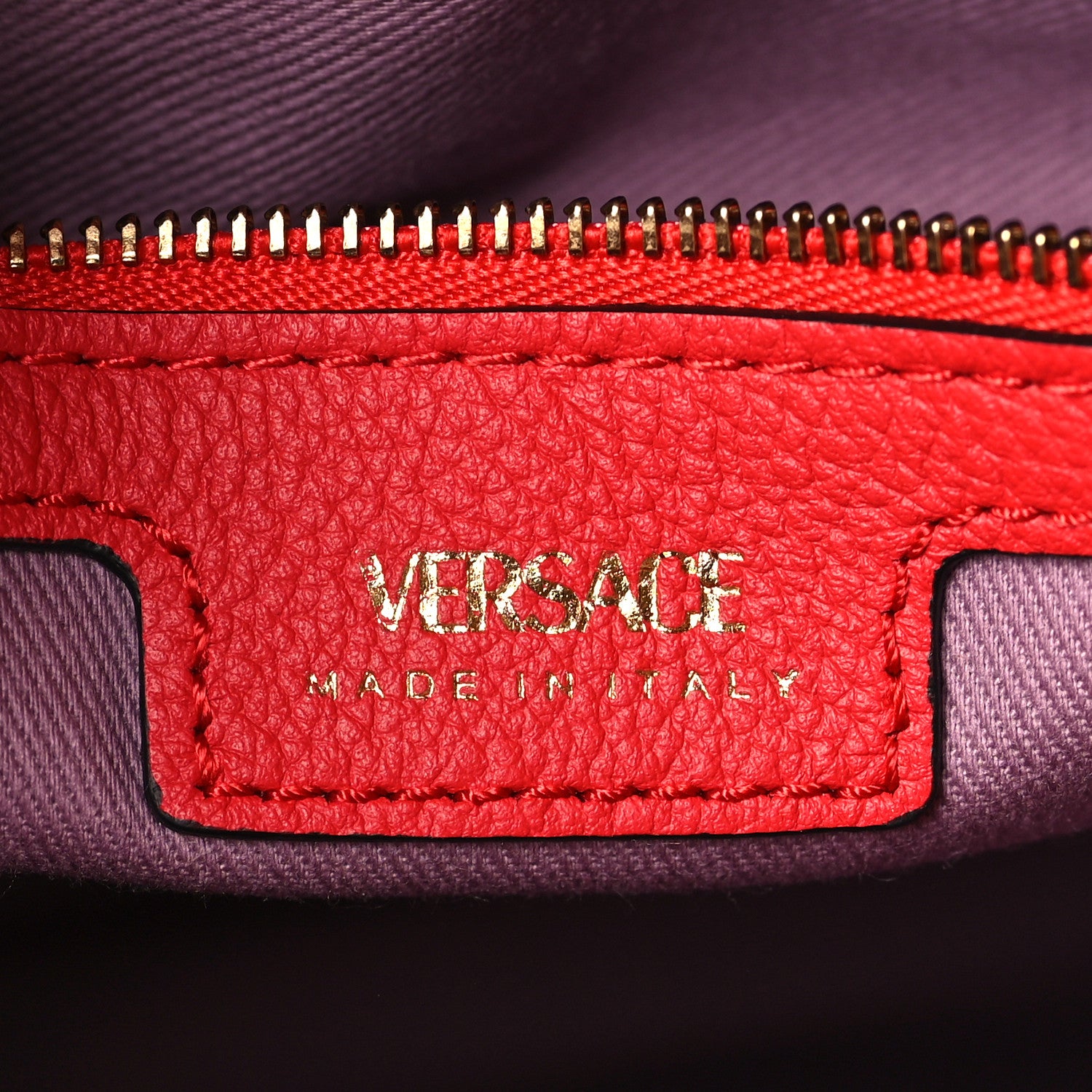 Versace Grained Calfskin La Medusa Bucket Bag Red 6 of 8
