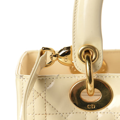 Christian Dior Patent Cannage Medium Lady Dior Ivory 13 of 14