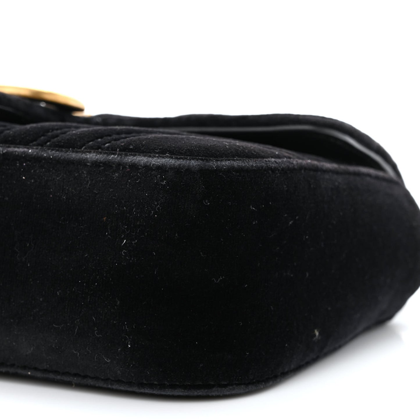 Velvet Matelasse Mini GG Marmont Shoulder Bag Black