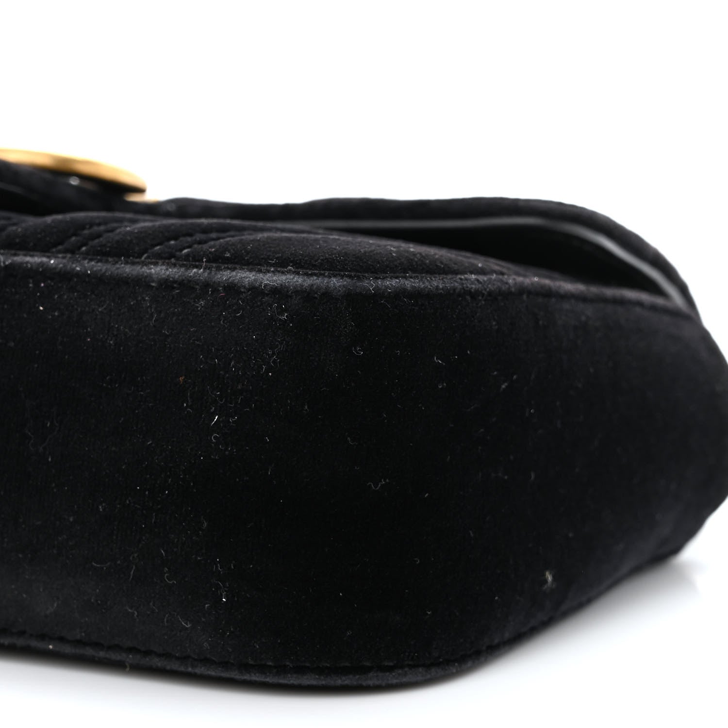 Gucci Velvet Matelasse Mini GG Marmont Shoulder Bag Black 12 of 13