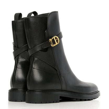 Christian Dior Calfskin Empreinte Ankle Boot 37.5 Black 3 of 11