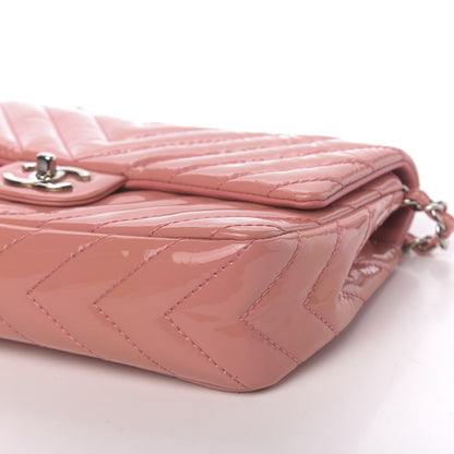 Chanel Patent Chevron Quilted Medium Single Flap Pink 9 of 11