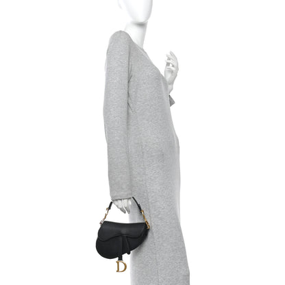 Christian Dior Grained Calfskin Mini Saddle Bag Black 2 of 9