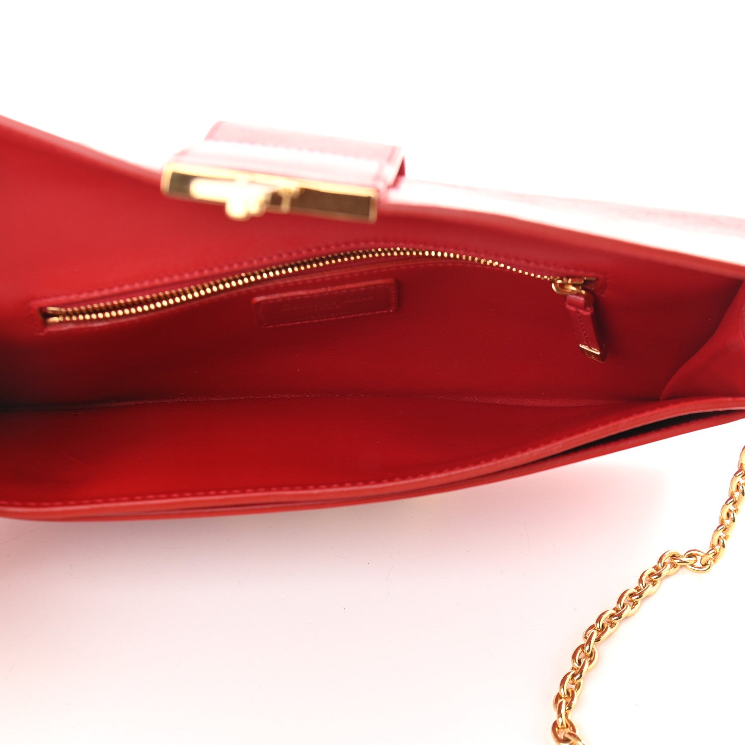 Christian Dior Crinkled Lambskin 30 Montaigne Clutch Red 5 of 8