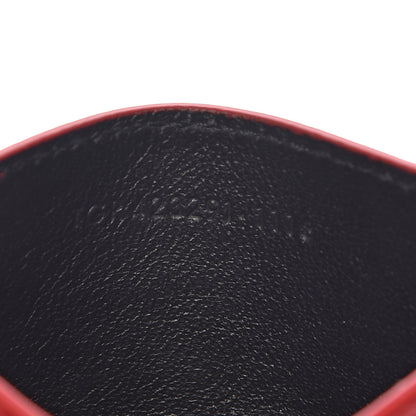 Saint Laurent Grain De Poudre Matelasse Chevron Credit Card Case New Red 8 of 9