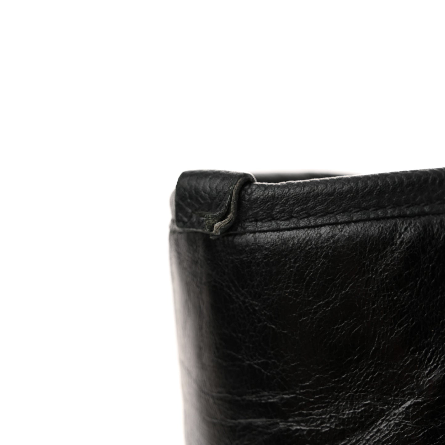 Glazed Calfskin Medium Deauville Tote Black