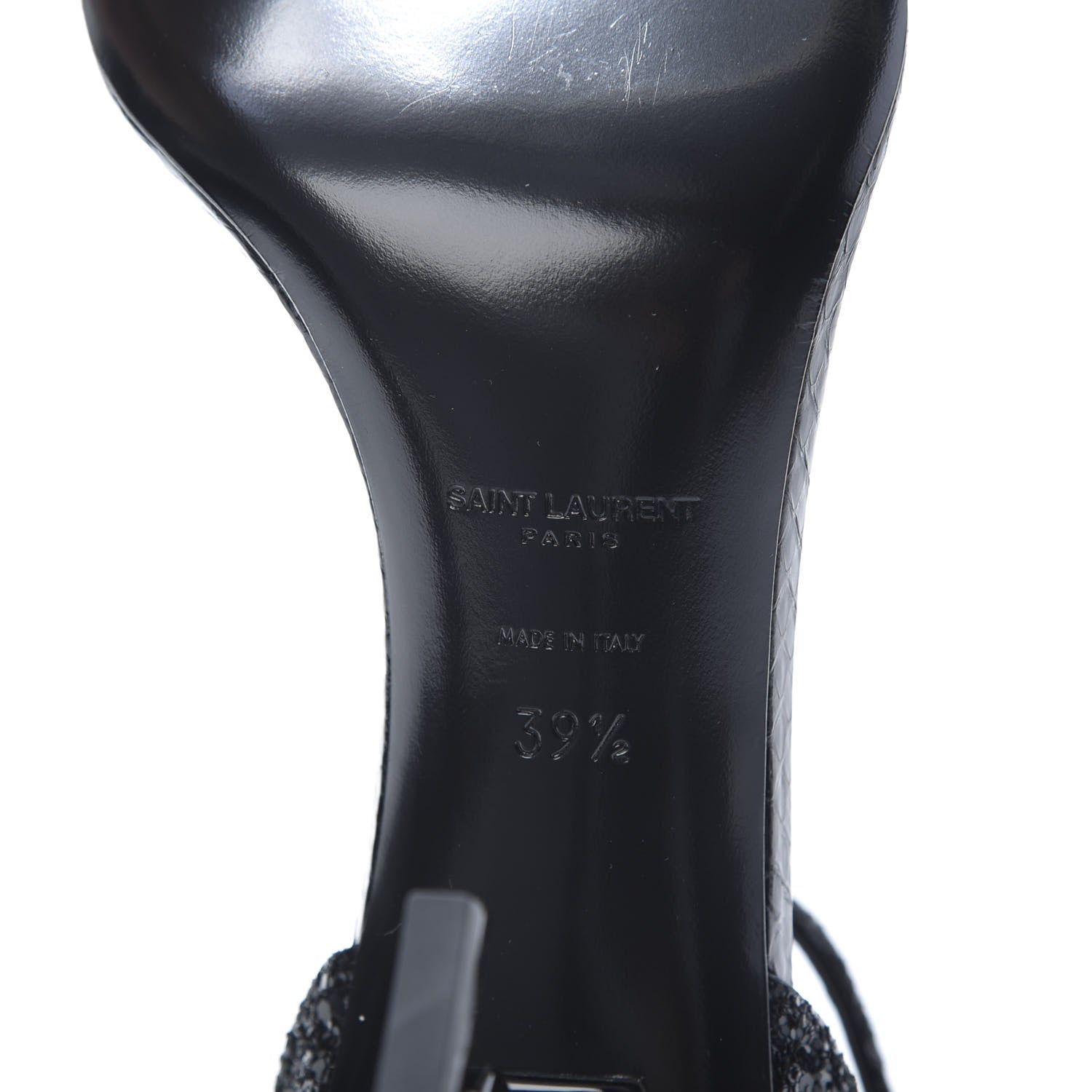 Saint Laurent Glitter Opyum Sandals 39.5 Black 9 of 13