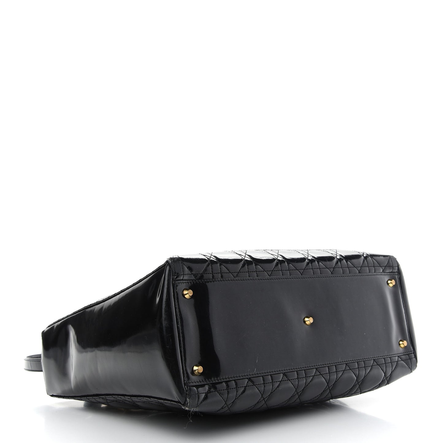 Patent Cannage Large Lady Dior Black