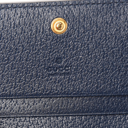 Gucci Textured Calfskin Web Ophidia Card Case Blue Agata 5 of 7