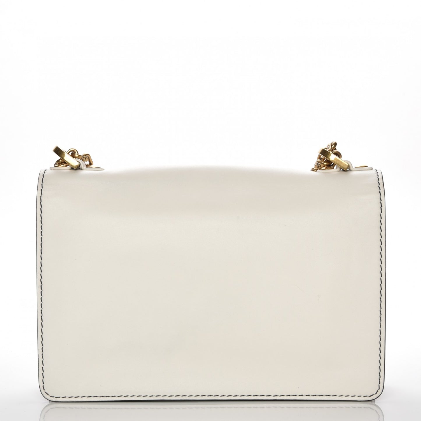 Calfskin J'Adior Chain Flap Bag Off White