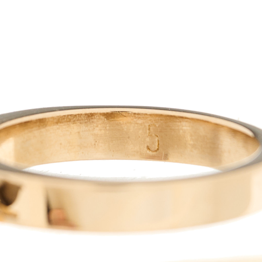 Metal Pearl Star Logo Ring 49 5 Rose Gold