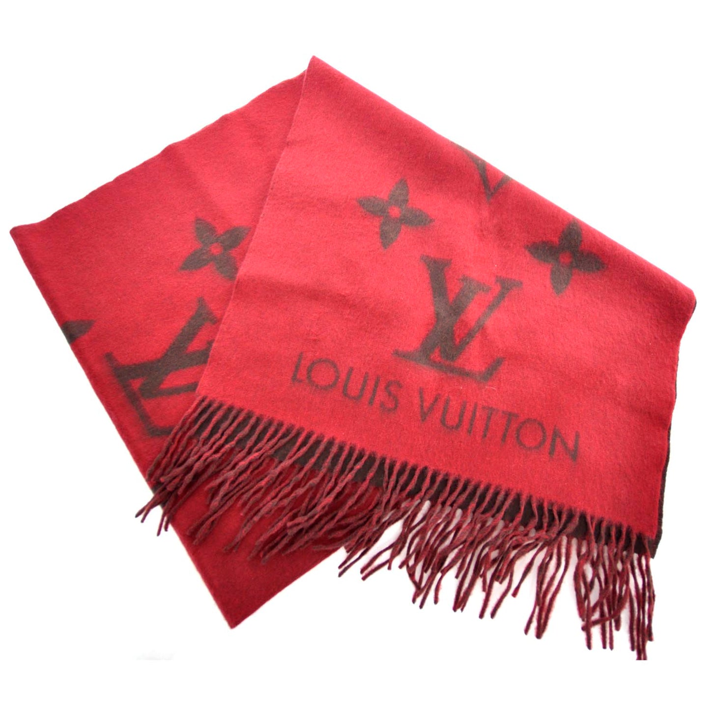 Cashmere Monogram Reykjavik Scarf Rouge