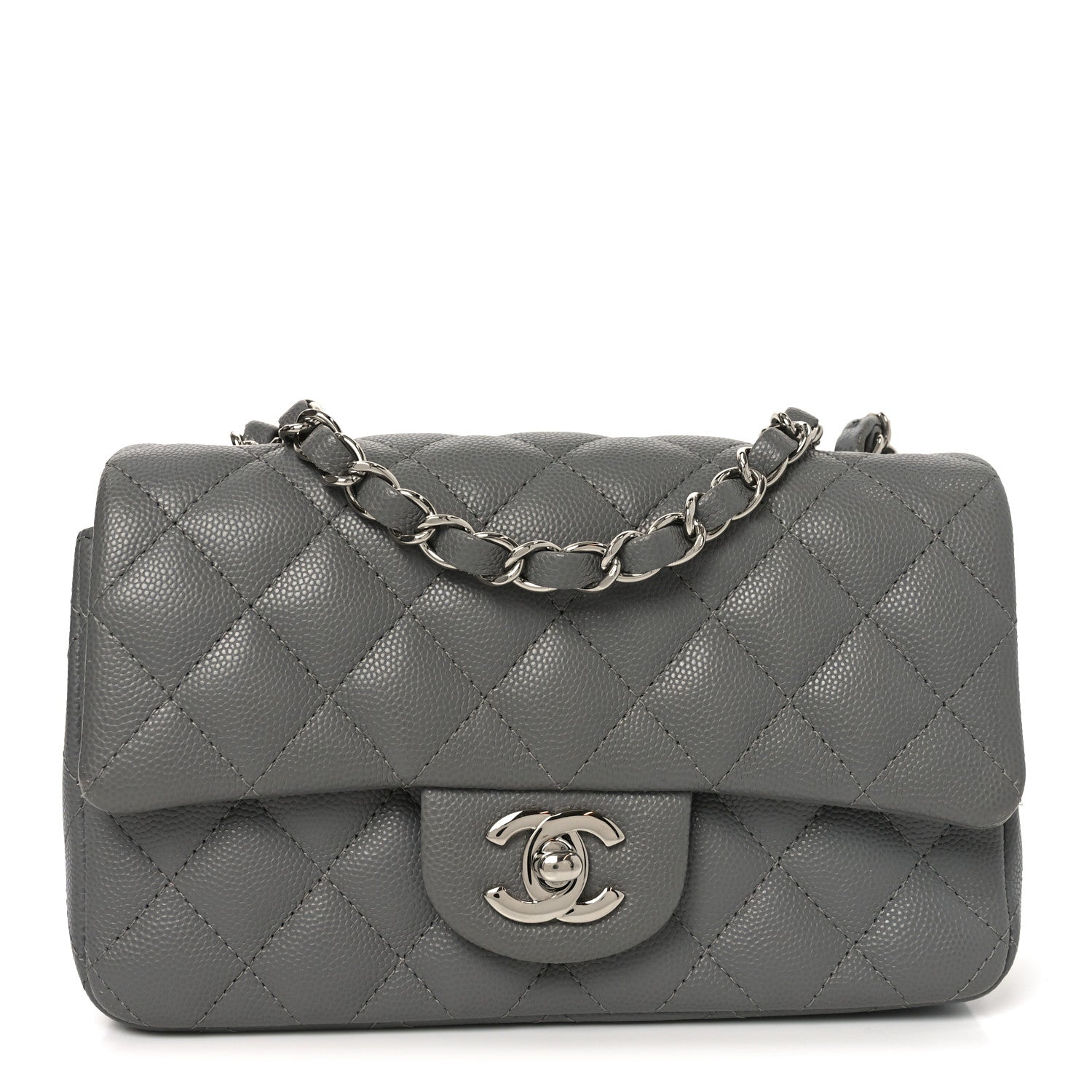 Chanel Caviar Quilted Mini Rectangular Flap Grey 1 of 11