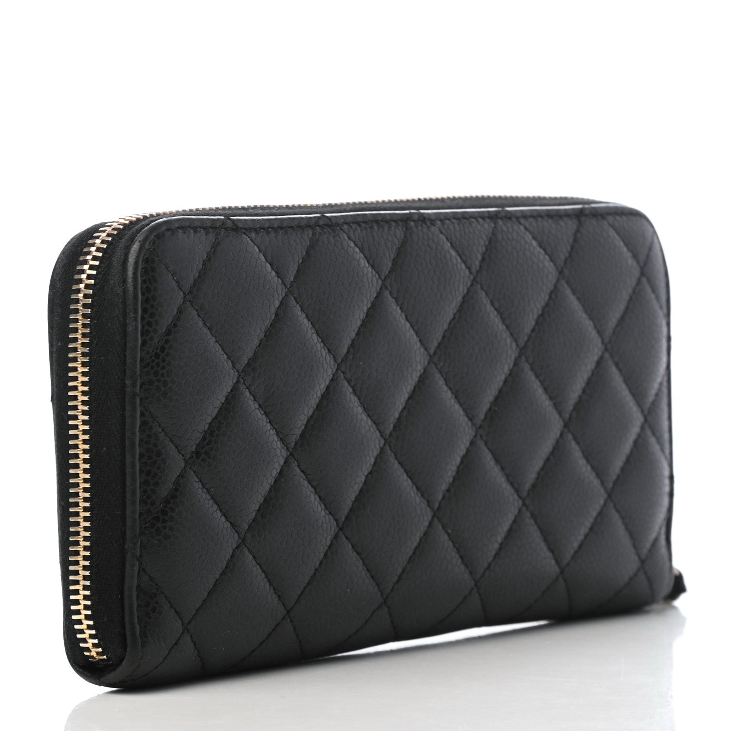 Chanel Caviar Quilted Large Gusset Zip Around Wallet Black 3 of 8
