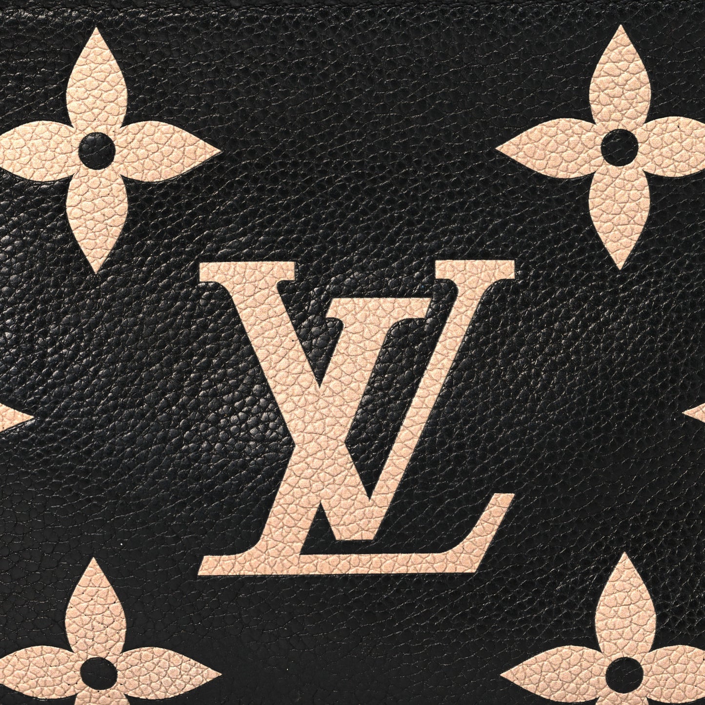 Empreinte Monogram Giant Double Zip Pochette Black Cream