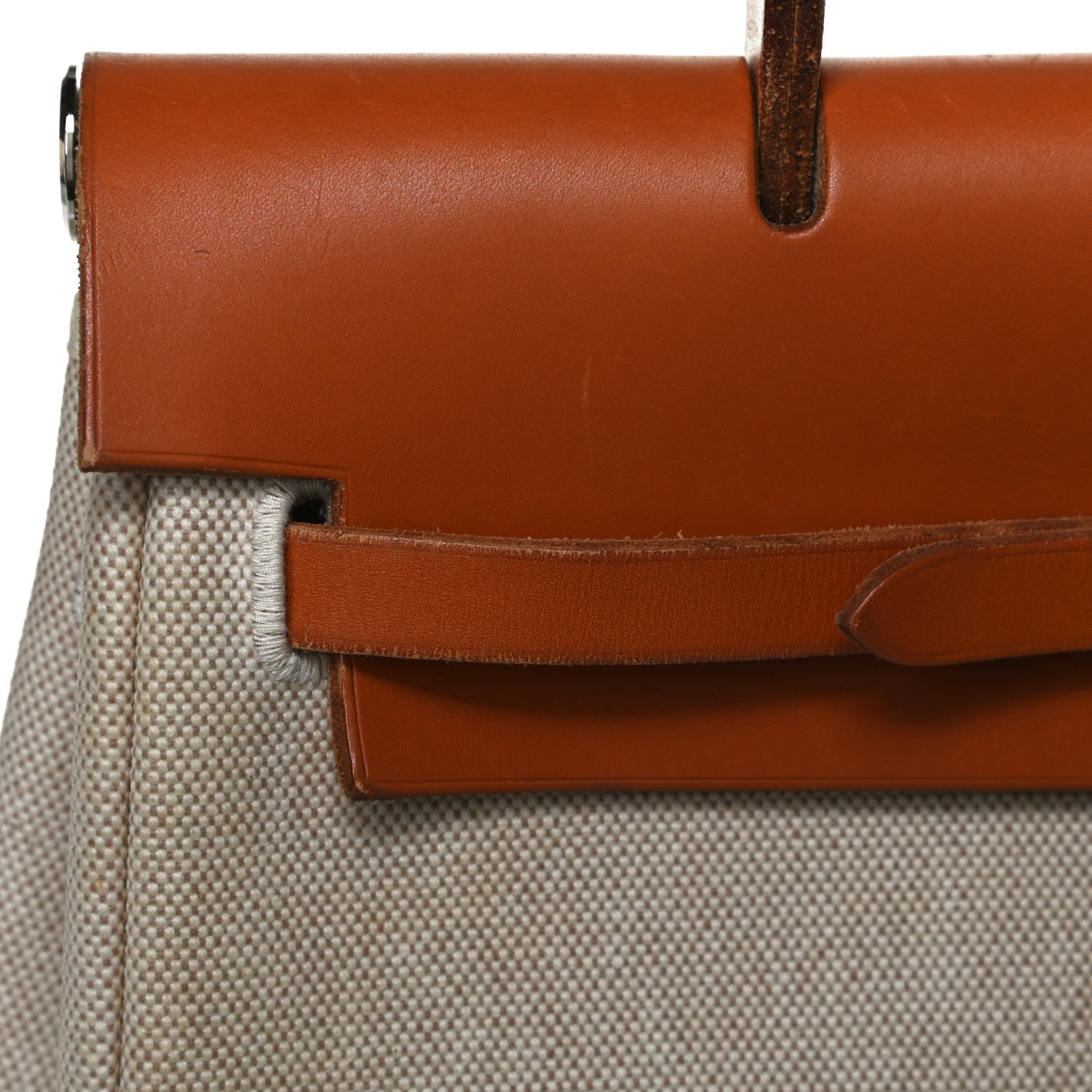 Hermes Toile Vache Calfskin Herbag 30 PM Backpack Natural 13 of 17