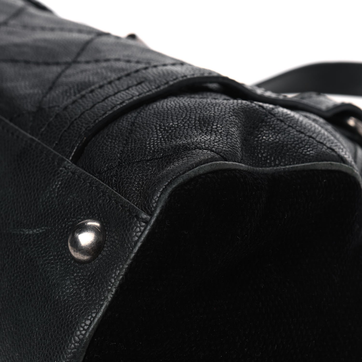 Chanel Caviar Fabric Diamond Stitched Mademoiselle Shoulder Bag Black 6 of 12
