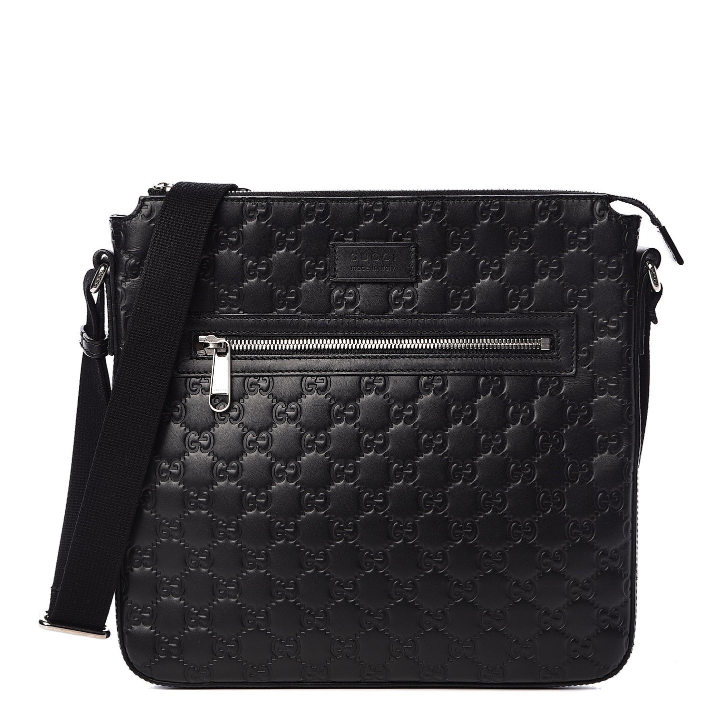 Guccissima Signature Medium Flat Messenger Bag Black