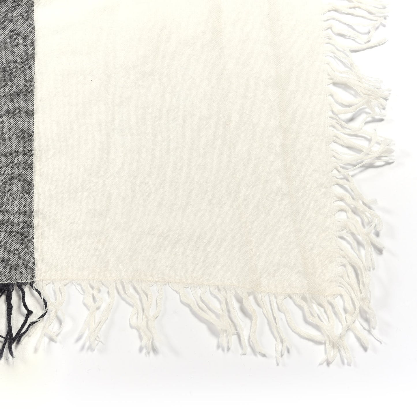 Merino Wool House Check Square Scarf Ivory