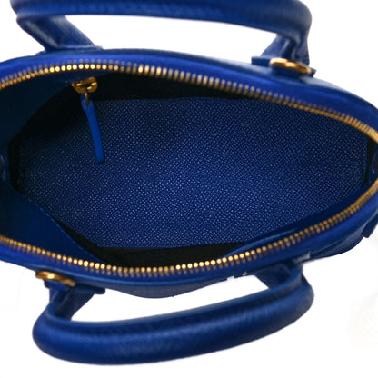 Balenciaga Signature Grained Calfskin Logo XXS Ville Top Handle Bag Bleu Roi White 5 of 10