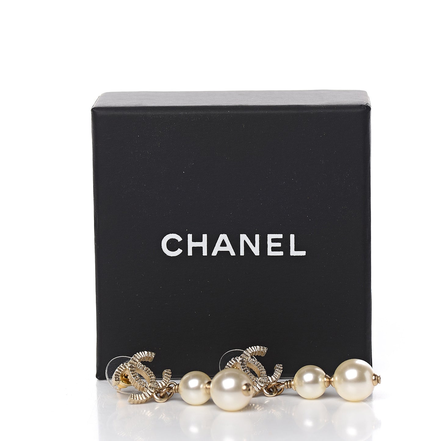 Pearl CC Drop Earrings Gold