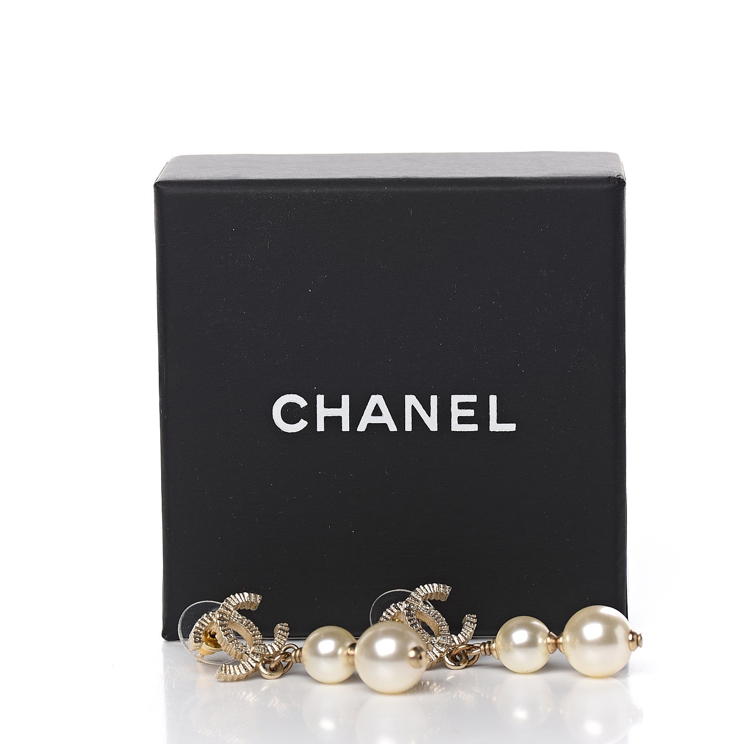 Chanel Pearl CC Drop Earrings Gold 5 of 5