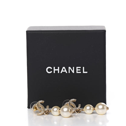 Chanel Pearl CC Drop Earrings Gold 5 of 5