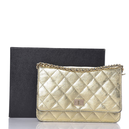 Chanel Metallic Aged Calfskin Reissue Wallet On Chain WOC Gold 18 of 18